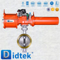 Didtek Triple Offset DN250 Stainless Steel Double Acting Pneumatic Actuator Butterfly Valve